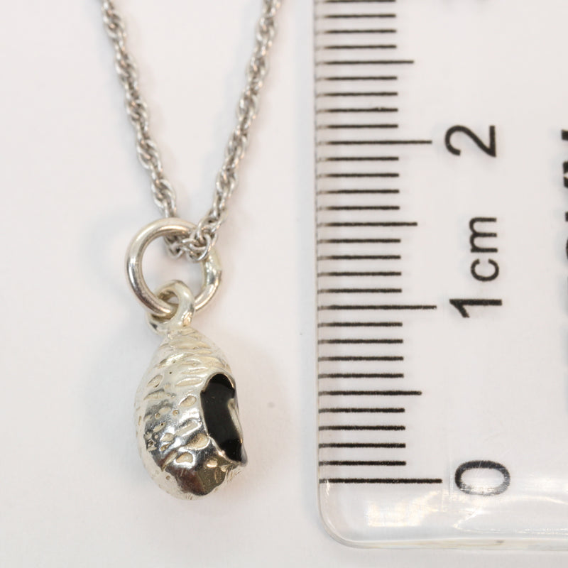 Silver black-eyed pea necklace or charm or Earrings in 925 Sterling Silver