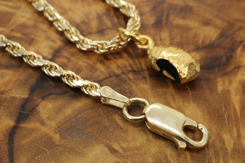 Gold black-eyed pea necklace or charm or Earrings made in 14kt gold Vermeil