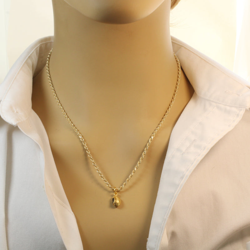 Gold black-eyed pea necklace or charm or Earrings made in 14kt gold Vermeil