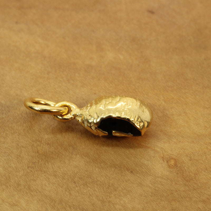 Gold black-eyed pea necklace or charm or Earrings made in 14kt gold Vermeil