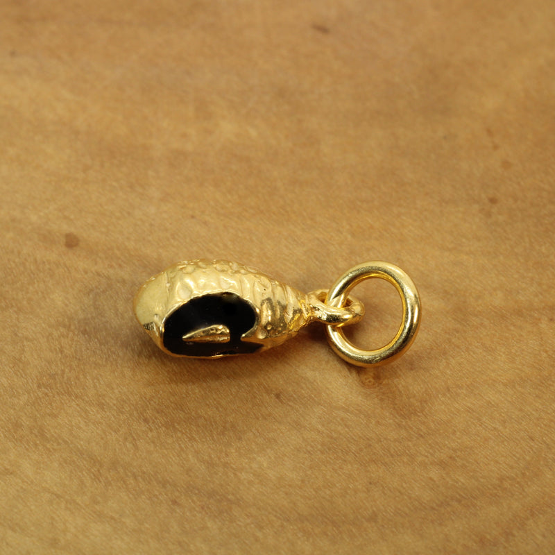 Gold black-eyed pea necklace or charm or Earrings made in 14kt gold Vermeil