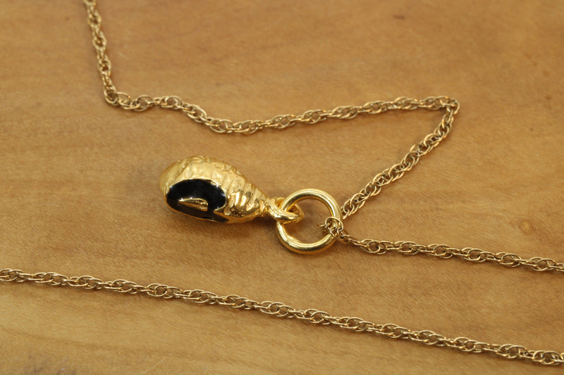 Gold black-eyed pea necklace or charm or Earrings made in 14kt gold Vermeil