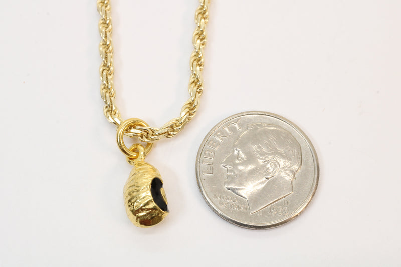 Gold black-eyed pea necklace or charm or Earrings made in 14kt gold Vermeil