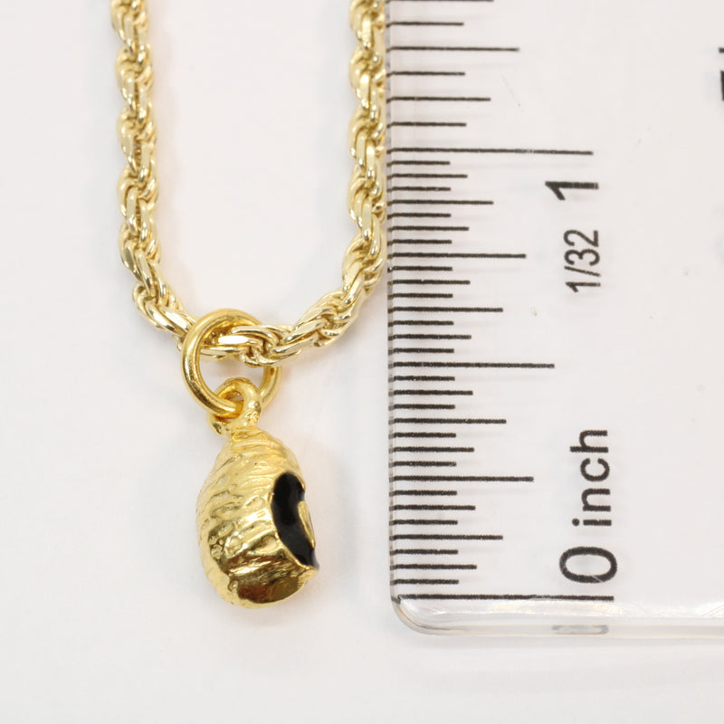 Gold black-eyed pea necklace or charm or Earrings made in 14kt gold Vermeil