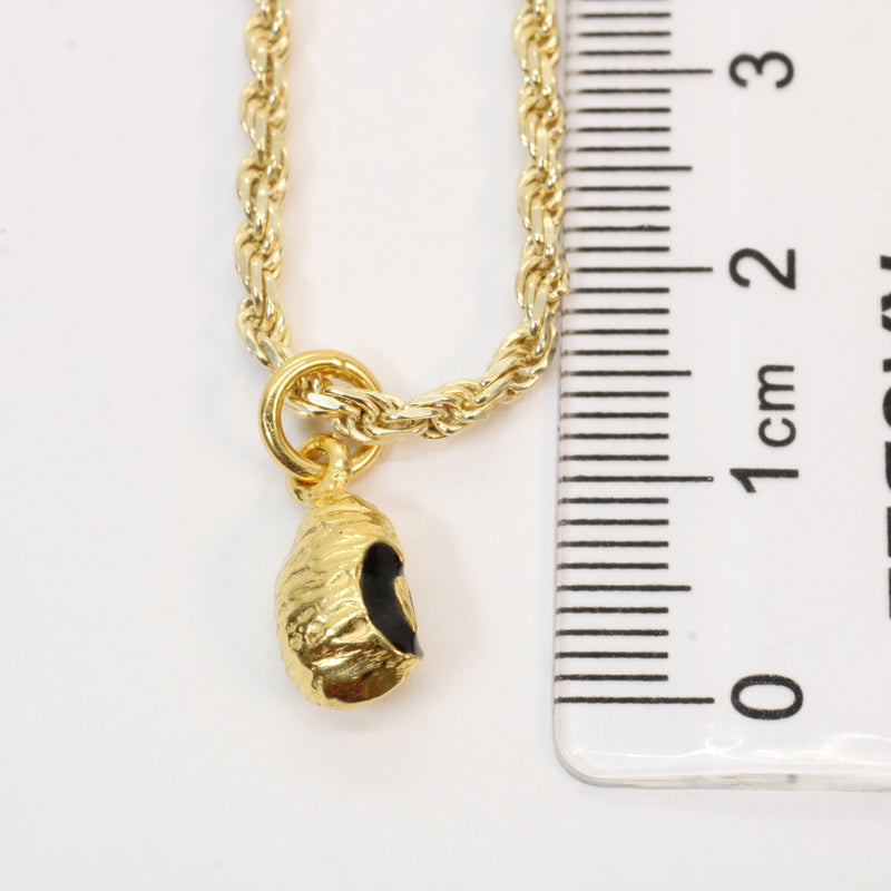 Gold black-eyed pea necklace or charm or Earrings made in 14kt gold Vermeil