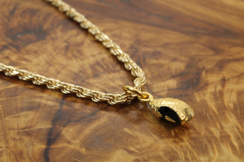 Gold black-eyed pea necklace or charm or Earrings made in 14kt gold Vermeil