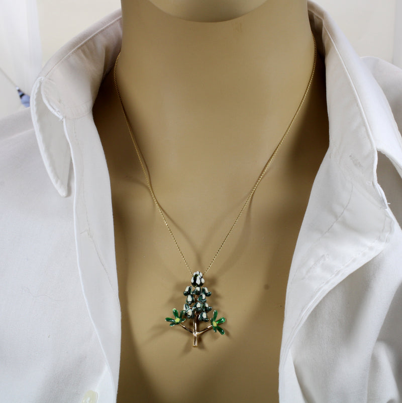 Texas Bluebonnet Necklace for her handmade artisan piece