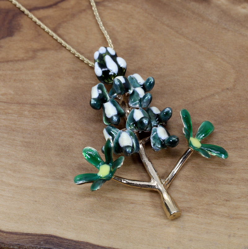 Texas Bluebonnet Necklace for her handmade artisan piece