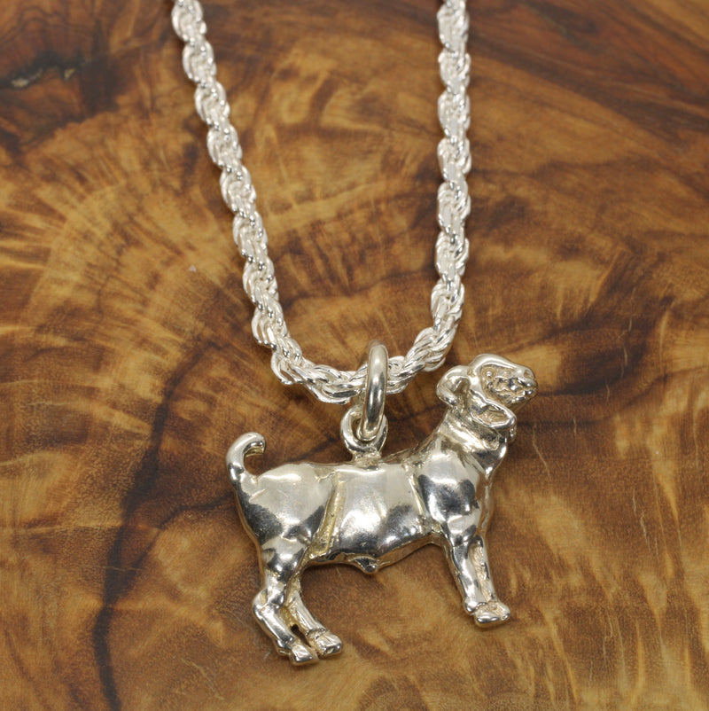 Champion Silver Boer Goat Necklace for Him or Her Made In 925 Sterling Silver