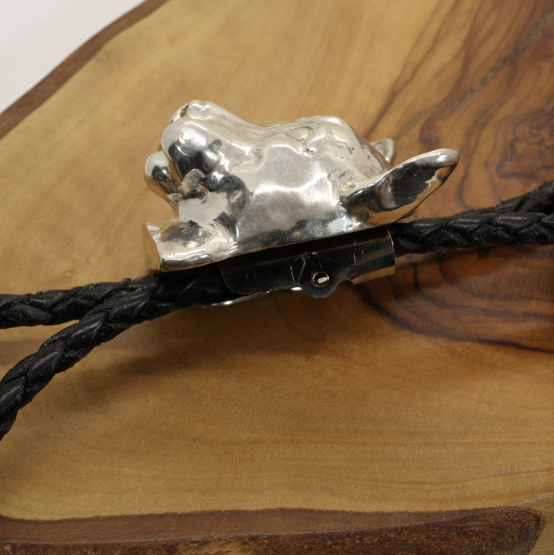 Large Silver Cougar Head or Mountain Lion Head Bolo Tie
