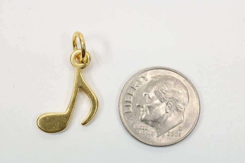 Gold Eighth Note Necklace for him or her made in 14kt gold vermeil