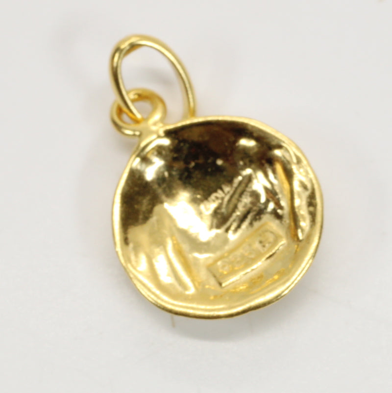 Gold 2D Soccer Ball or Football Necklace made in 14kt gold vermeil