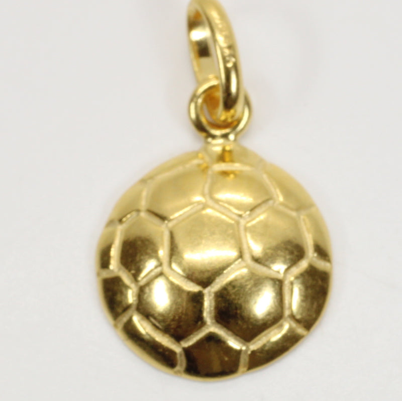 Gold 2D Soccer Ball or Football Necklace made in 14kt gold vermeil
