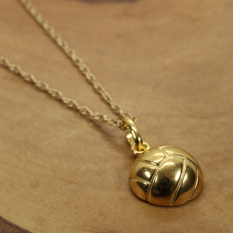 Gold 2D Soccer Ball or Football Necklace made in 14kt gold vermeil