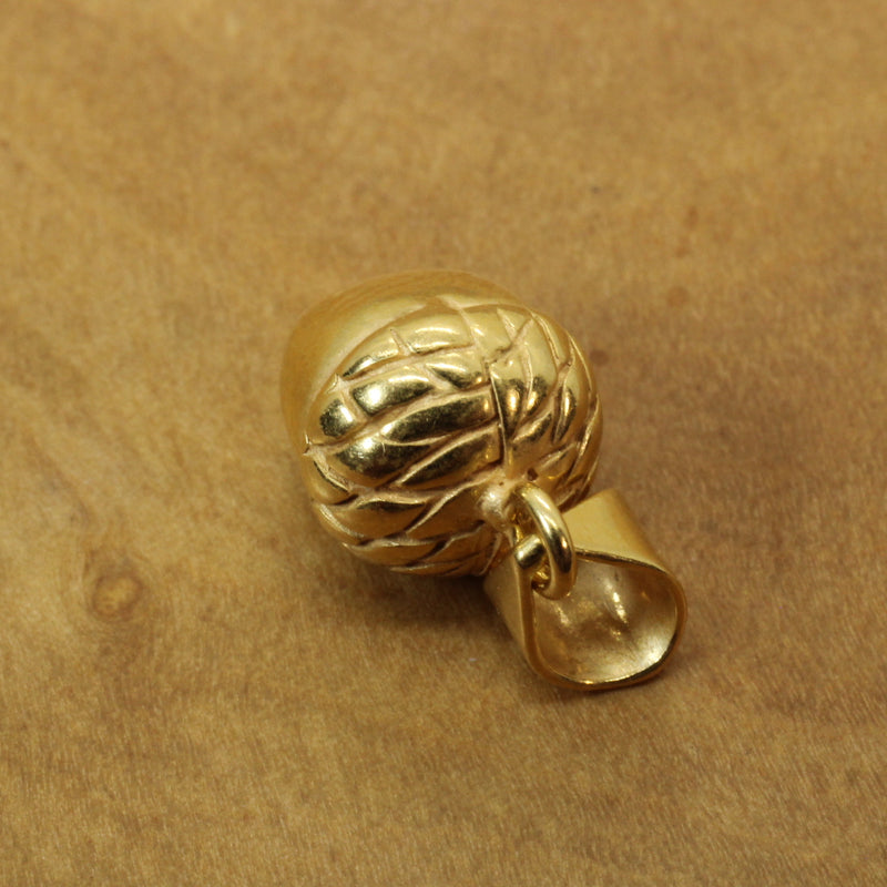 Gold 3-D Acorn Nut made in 14kt gold vermeil for him or her
