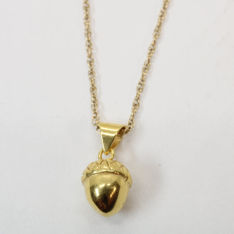 Gold 3-D Acorn Nut made in 14kt gold vermeil for him or her