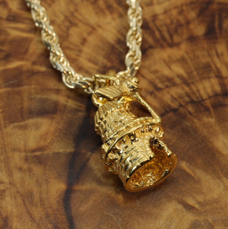 Gold Historic Dutch Windmill Necklace for him or her made in 14kt gold vermeil