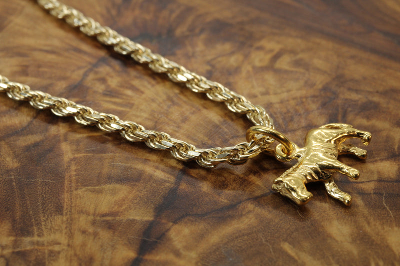 Gold 3-d Zebra Necklace or charm for him or her made in gold vermeil