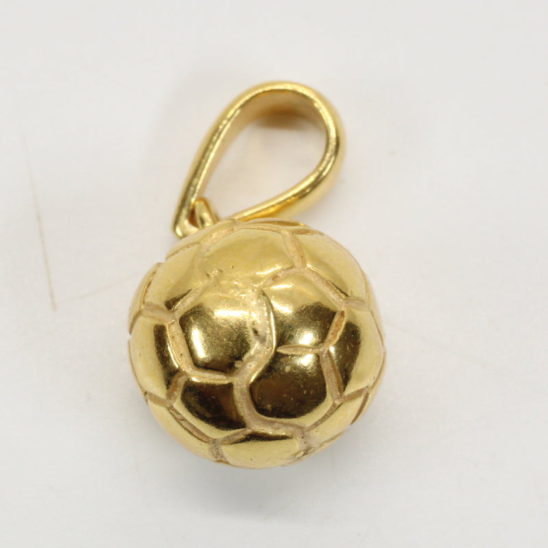 Gold 3D Soccer Ball or Football Necklace made in 14kt gold vermeil