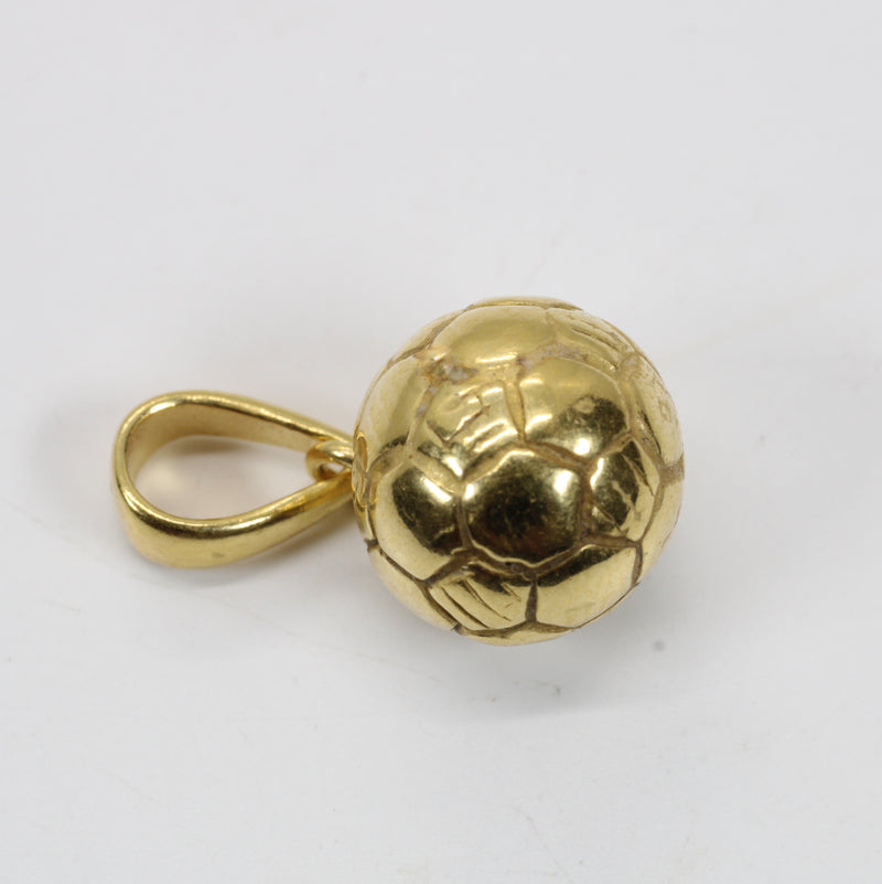 Gold 3D Soccer Ball or Football Necklace made in 14kt gold vermeil