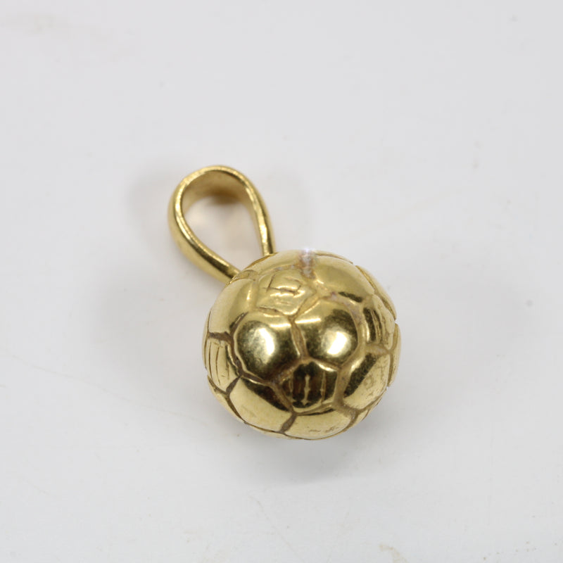 Gold 3D Soccer Ball or Football Necklace made in 14kt gold vermeil