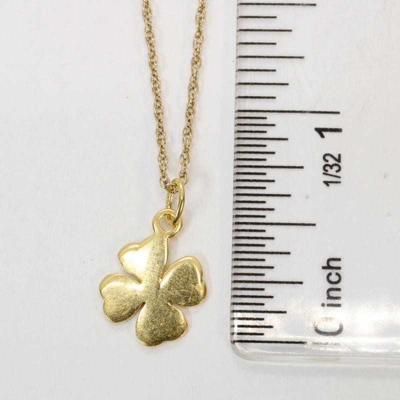 Gold Four Leaf Clover Necklace made in 14kt gold vermeil for him or her
