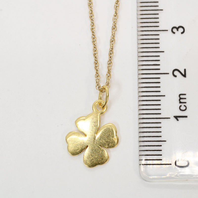 Gold Four Leaf Clover Necklace made in 14kt gold vermeil for him or her