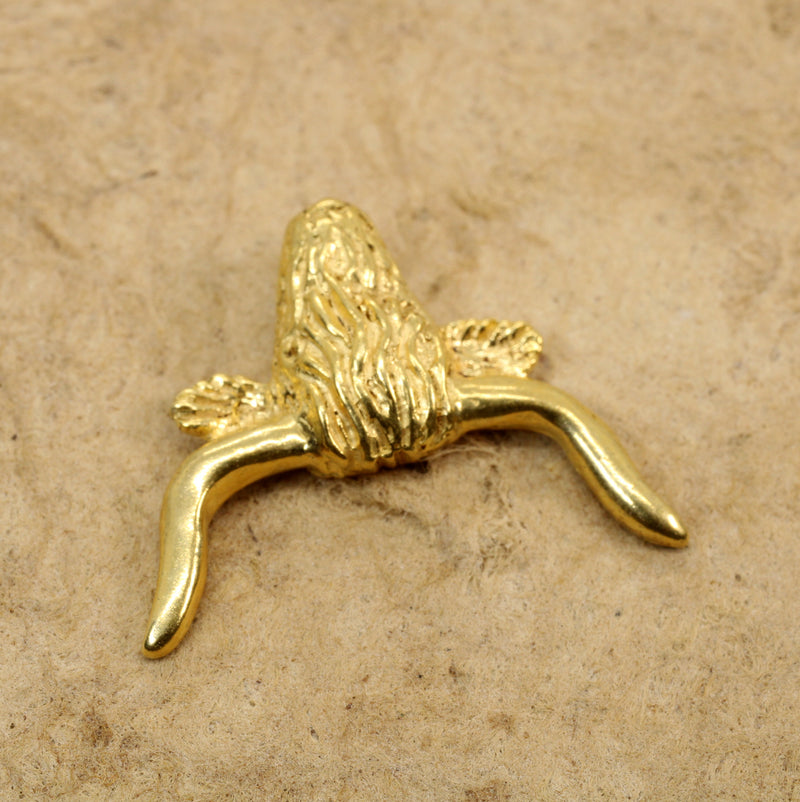 Gold Highland Bull Head Tie Tack made in 14kt gold vermeil for Him