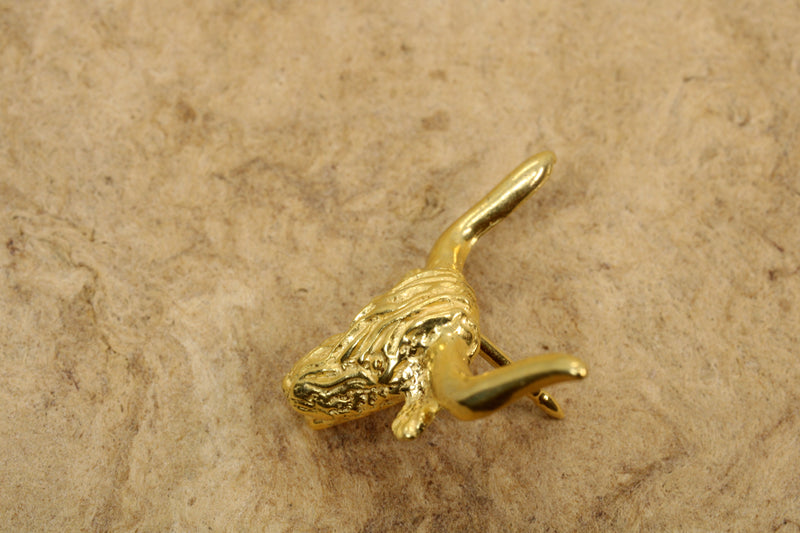 Gold Highland Bull Head Tie Tack made in 14kt gold vermeil for Him