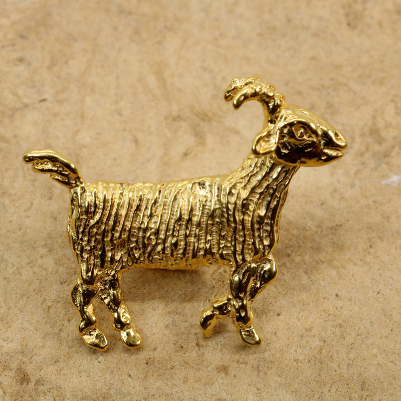 Gold GOAT Tie Tack Greatest of All Time Person 14kt gold vermeil
