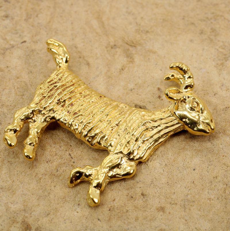 Gold GOAT Tie Tack Greatest of All Time Person 14kt gold vermeil