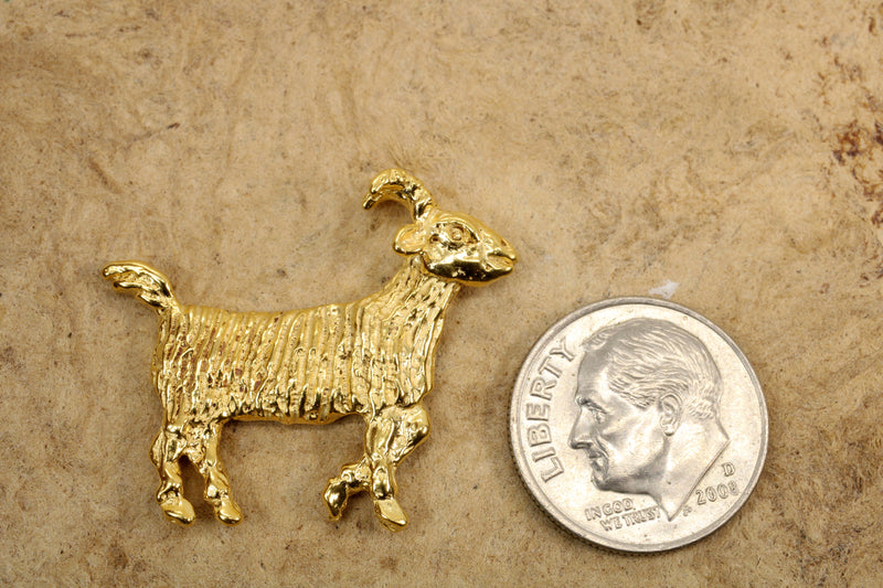 Gold GOAT Tie Tack Greatest of All Time Person 14kt gold vermeil