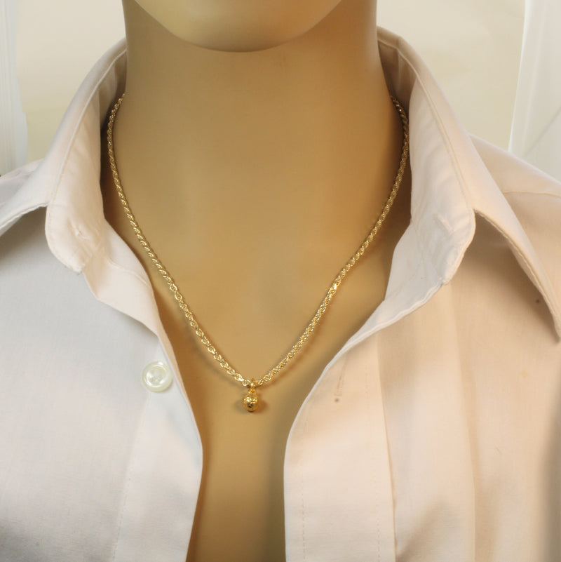 Gold 3D Tiny Soccer Ball or Football Necklace made in 14kt gold vermeil