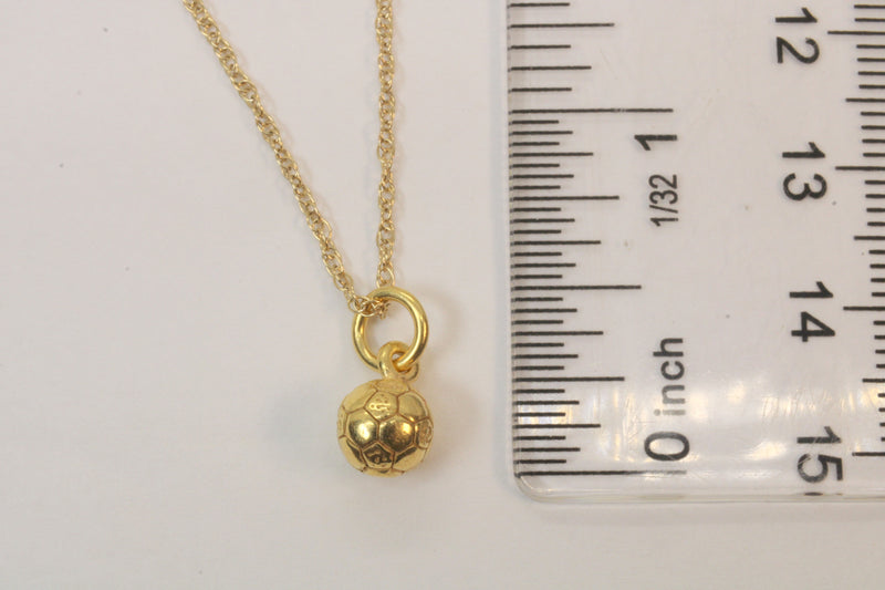 Gold 3D Tiny Soccer Ball or Football Necklace made in 14kt gold vermeil