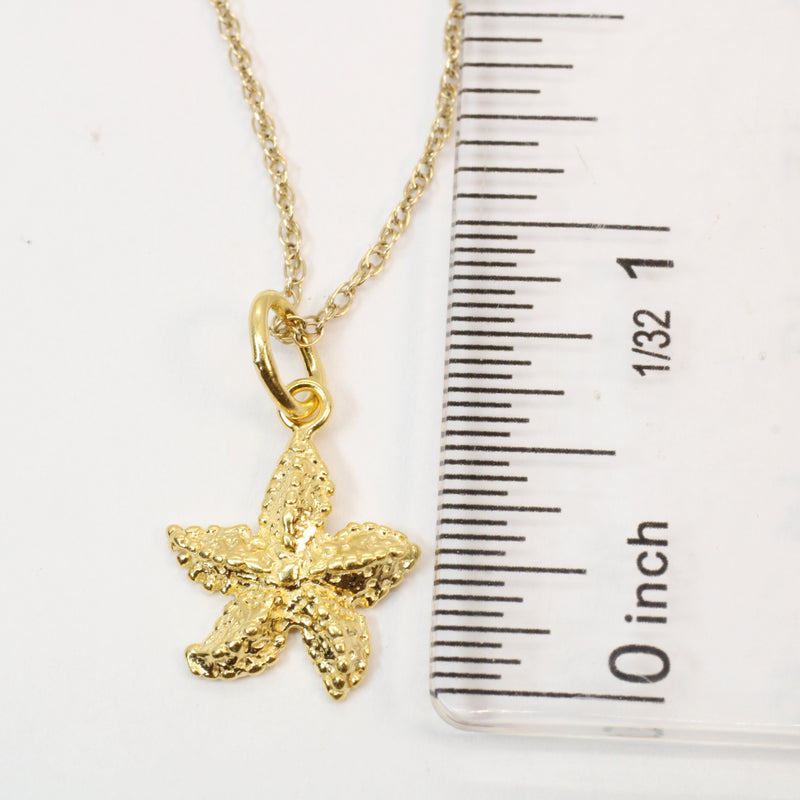 Gold 3-D Starfish Necklace for her made in 14kt gold vermeil