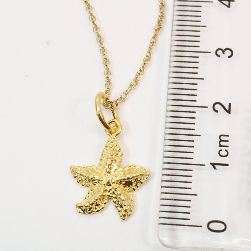 Gold 3-D Starfish Necklace for her made in 14kt gold vermeil
