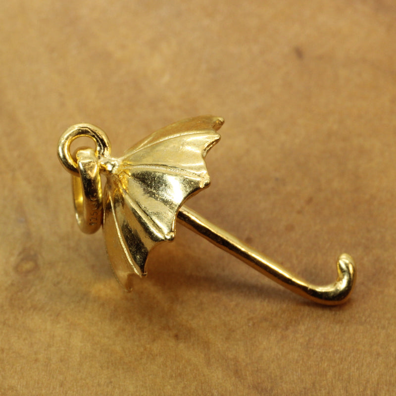 Gold Umbrella Parasol Necklace made in 14kt gold vermeil