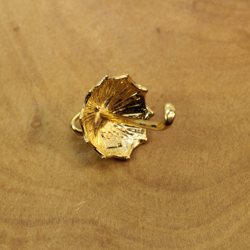 Gold Umbrella Parasol Necklace made in 14kt gold vermeil