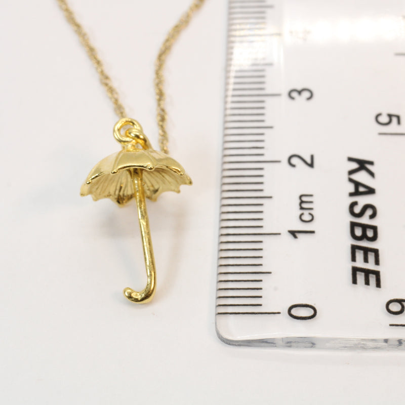 Gold Umbrella Parasol Necklace made in 14kt gold vermeil