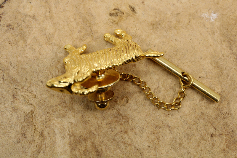 Gold GOAT Tie Tack Greatest of All Time Person 14kt gold vermeil