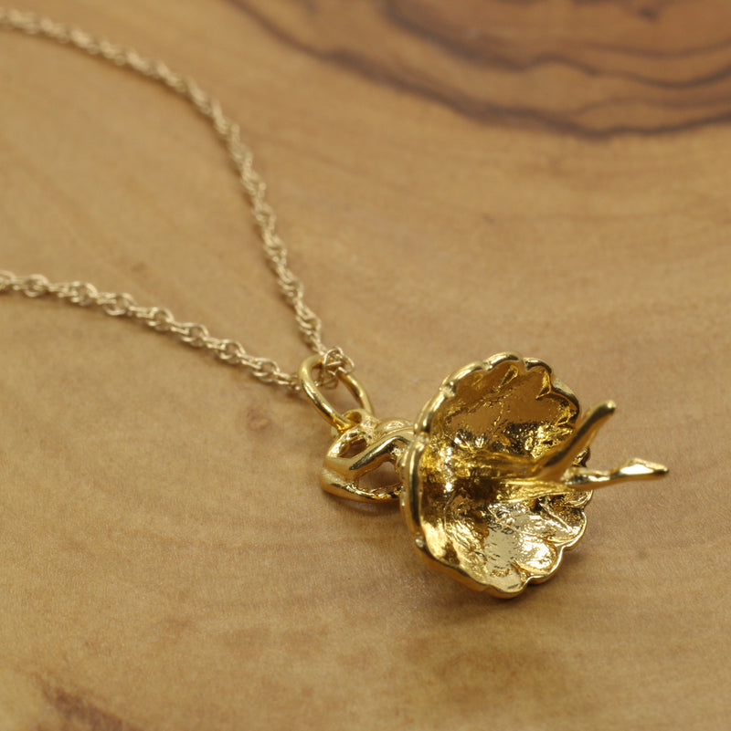 Gold Twirling Ballerina necklace or charm made in 14kt gold Vermeil