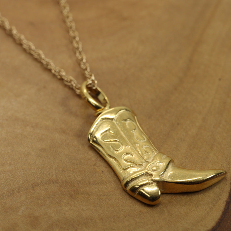 Gold Cowboy Goot Necklace for him or her made in gold vermeil