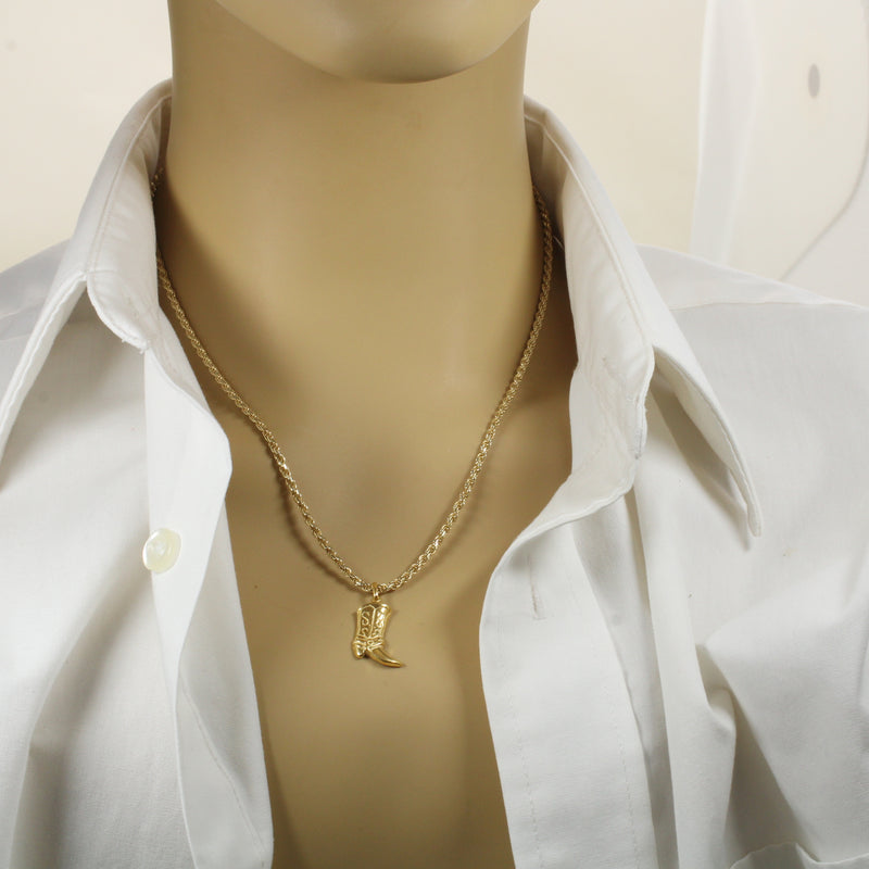 Gold Cowboy Goot Necklace for him or her made in gold vermeil