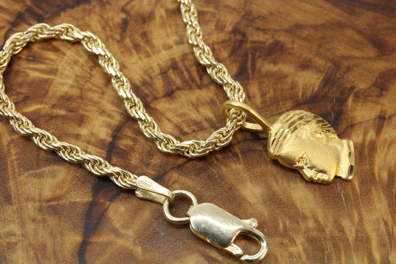 Gold Little Boys Head Necklace made in 14kt gold Vermeil for him or her