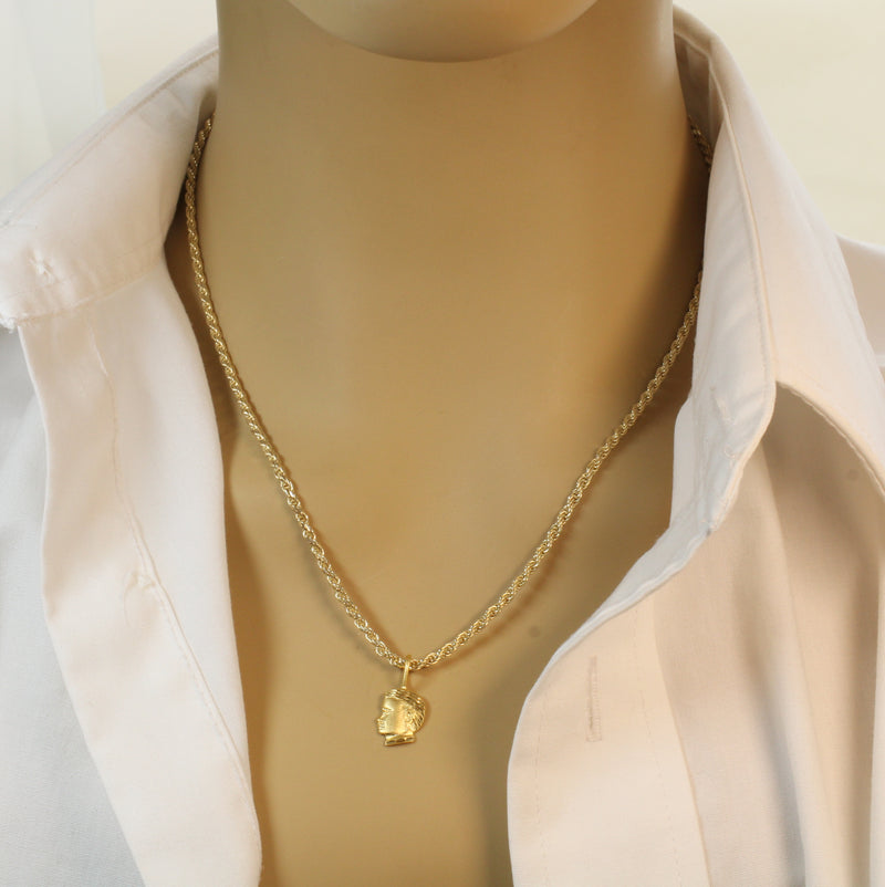 Gold Little Boys Head Necklace made in 14kt gold Vermeil for him or her