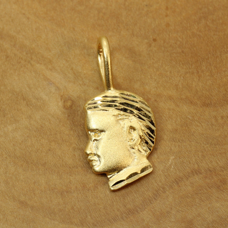 Gold Little Boys Head Necklace made in 14kt gold Vermeil for him or her