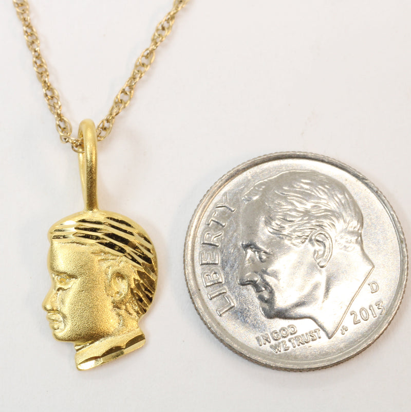 Gold Little Boys Head Necklace made in 14kt gold Vermeil for him or her