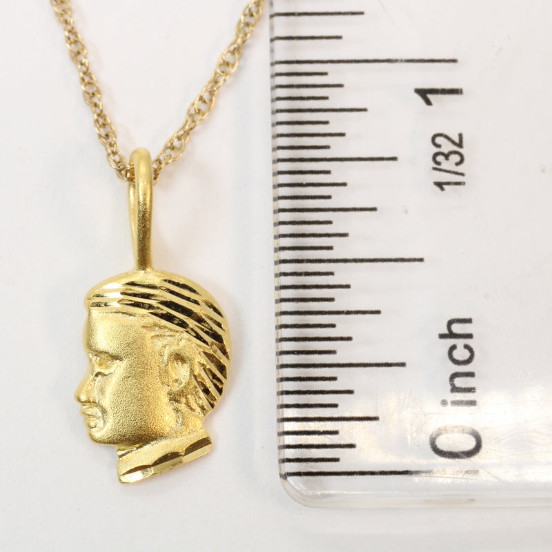 Gold Little Boys Head Necklace made in 14kt gold Vermeil for him or her
