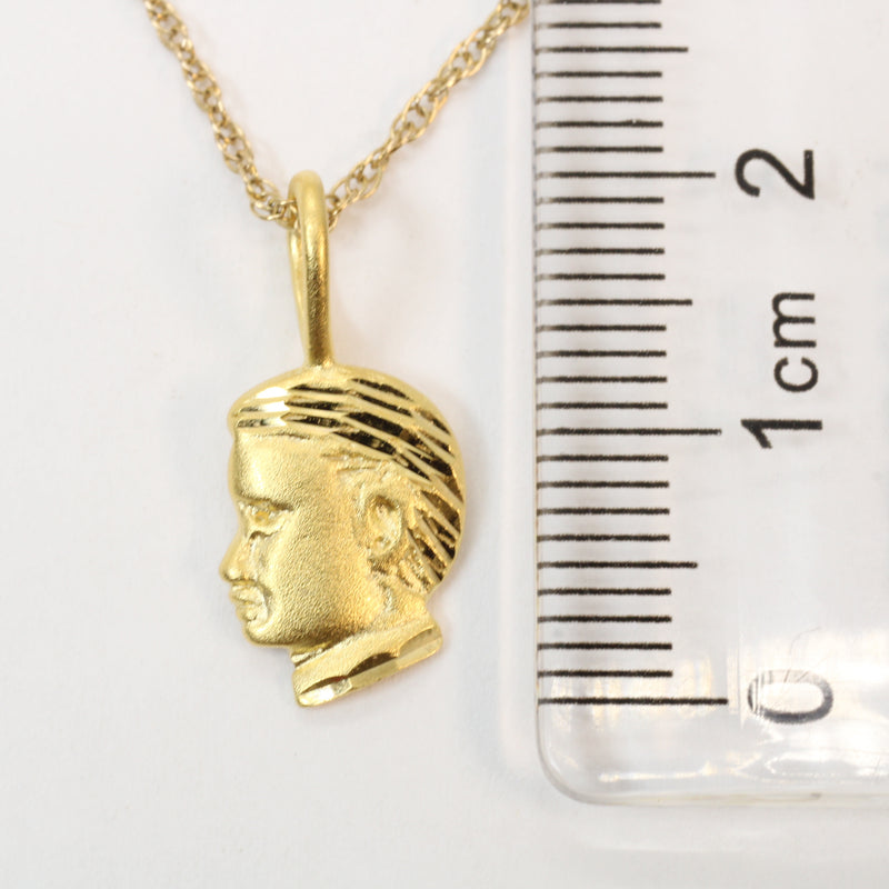 Gold Little Boys Head Necklace made in 14kt gold Vermeil for him or her