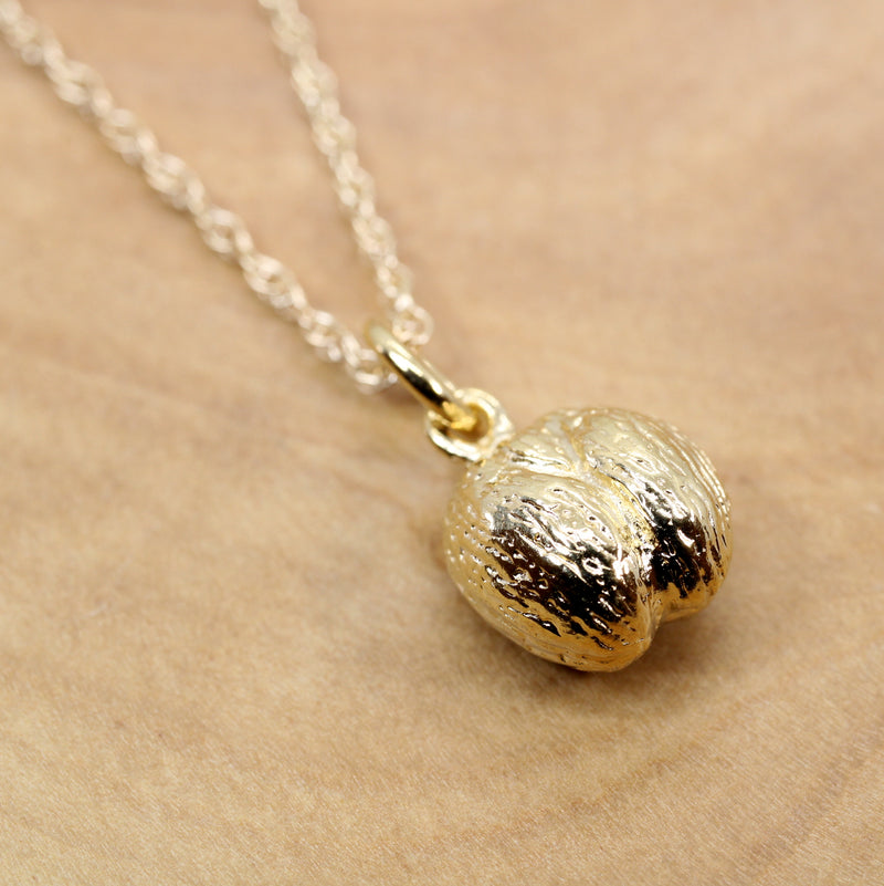 Gold Coco De mer Seed necklace, earrings, or charm in 14kt Vermeil